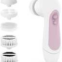 Waterproof Facial Cleansing Spin Brush Set with 5 Exfoliating Brush Heads - Electric Face Scrubber Cleanser Brush by CLSEVXY - Face Brush for Gentle Exfoliation and Deep Scrubbing