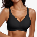 Vertvie Womens Seamless Bras No Underwire Supportive Wireless Push Up Full Coverage Bralette Comfort Scalloped T-Shirt Bra 2XL