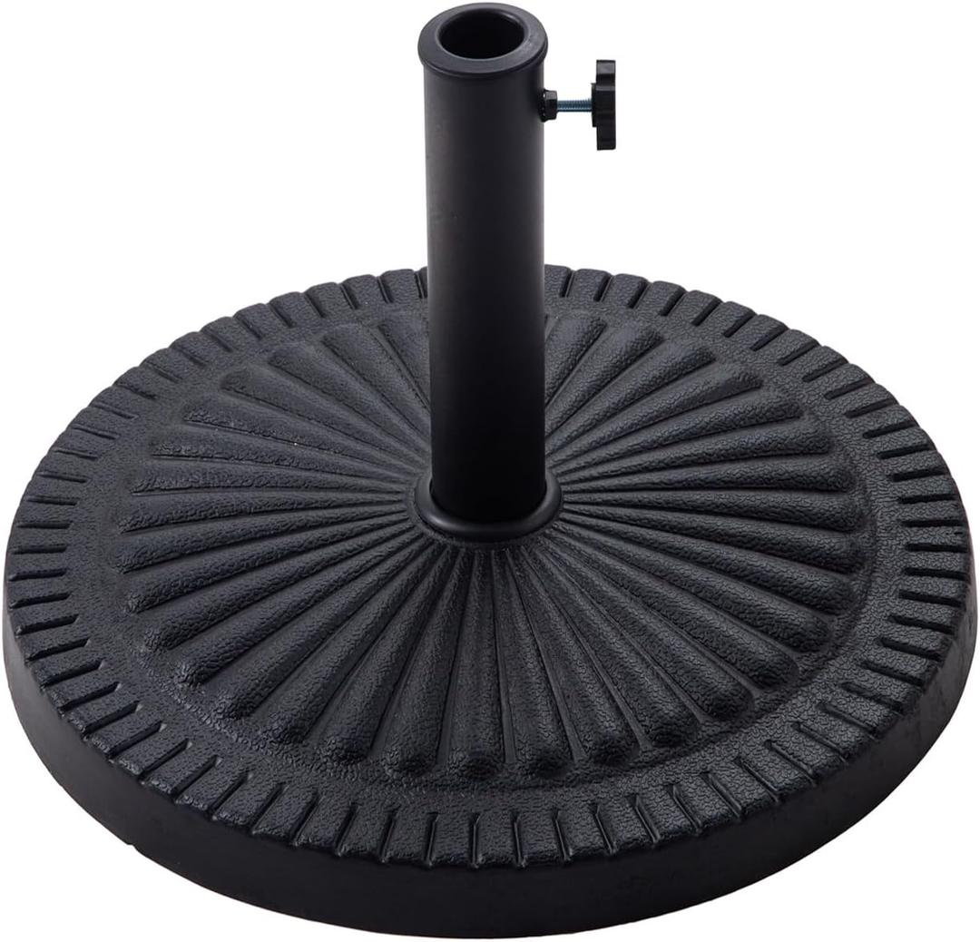 C-Hopetree 31 lb Round Heavy Duty Base Stand for Outdoor Patio Market Table Umbrella, Black
