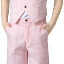 Boys Suits Slim Fit Formal Suits for Boy Tuxedo 2 Pcs Vest Shorts Set Lightweight Wedding Outfit (Pink)