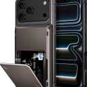 Vofolen for iPhone 17 Pro Max Case Wallet with Card Holder Dual Layer Heavy Duty Shockproof Drop Protection Hidden Flip 4-Card Slots Pocket Phone Cover for Women Men, 6.9 Inch Gun Metal