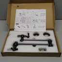 WHSHOWER Brass Pot Filler Faucet Wall Mount Commercial Stove Kitchen Folding Faucet with Double Joint Swing Arms,Black