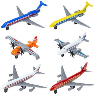 Toy Airplane 6 Pack, Diecast Airplane Toy for Boys Age 3 4-7 8-12, Alloy Planes Model/Glider Planes/Airlines Plane Toys for Kids Birthday Airforce Party Favors