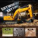 Ruko 1561 RC Excavator 3 in 1 Construction Toys for Boys, 17 Channel Remote Control Vehicles with Grab Alloy Shovel Drill, Realistic Lights & Sounds Digger Sandbox Gifts for 6-14 Years Kids Adults