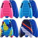 4 Pieces Inflatable Surf Body Boards with Handles Beach Floating Surfboard Lightweight Portable Bodyboard Water Sport Pool Inflatable Surfboard for Adult Summer Beach Surfing Swimming, 4 Styles, as shown