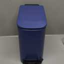 TIPGO Slim Bathroom Trash Can with Lid Soft Close, Step Pedal, 6 Liter / 1.6 Gallon Stainless Steel Trash Bin, Small Garbage Can for Bedroom, Office, Kitchen (Navy Blue)