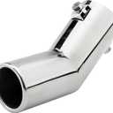 Exhaust Pipe Tip Stainless Steel Chrome Curved Exhaust Tail Muffler Tail Pipe Fits Car 51mm Diameter Tail Throat A191 Fit Pipe Diameter 0.75 to 1.5 inches