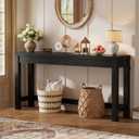 Cyclysio 47" Console Table with 2 AC Outlets & 3 USB Ports, Black
