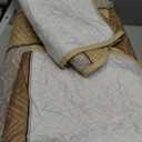 Cottolester Khaki Quilt Set,Striped Queen Size,Plaid Bedspread Coverlet Set,Khaki Brown Boho Bedding Set Soft Microfiber Bedding Set with 2 Pillow Shams 96"x90" (Yellow and Brown)