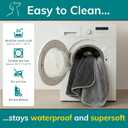 Waterproof Dog Blanket Washable Leakproof Large Dog Blanket for Couch & Sofa, Reversible - Gray Microfiber & Gray Sherpa Fleece, 40x47 Inches.
