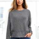 Women's Casual Crew Neck Sweatshirts Casual Loose Pullover Tops Long Sleeve Fall Shirts Fashion Clothes OneSize