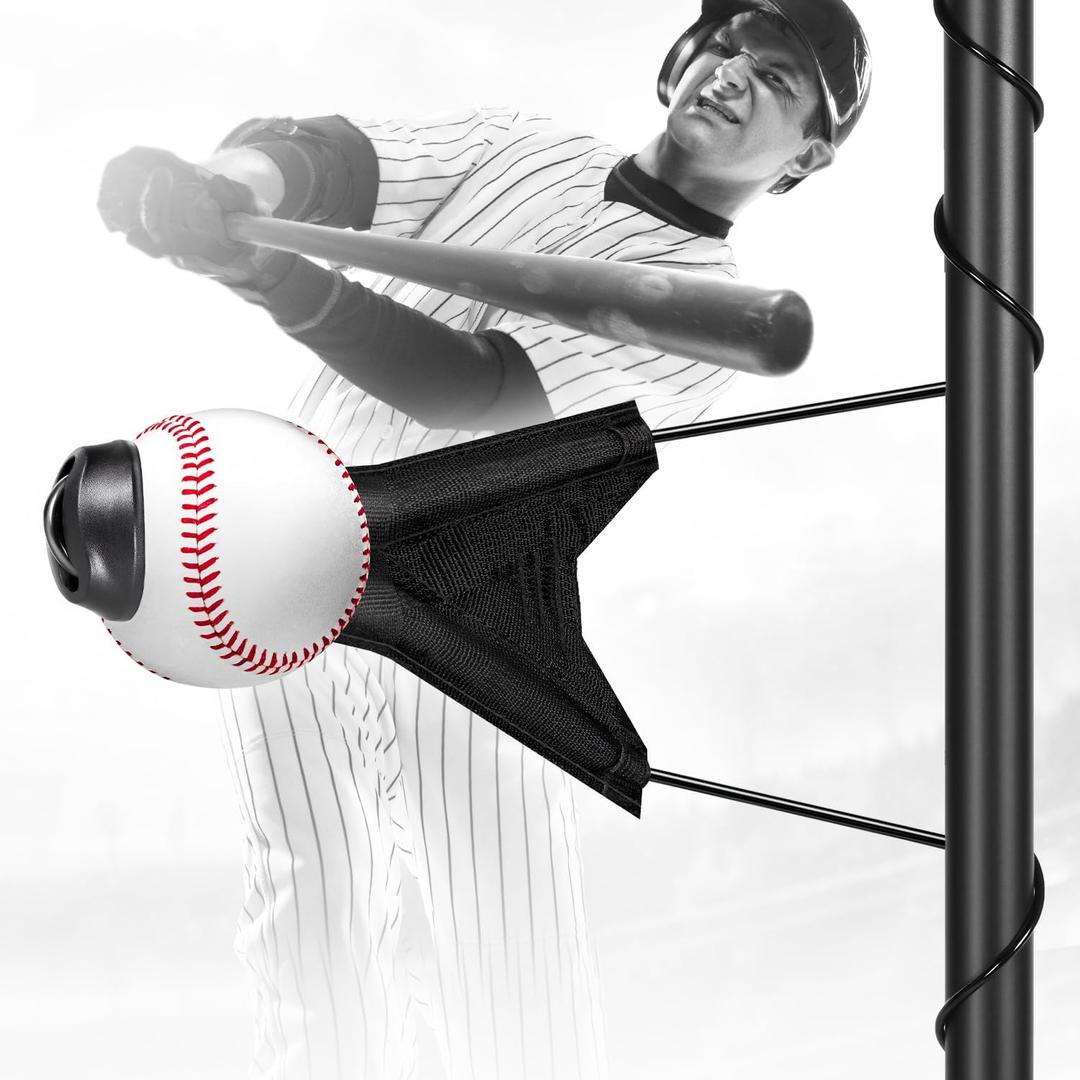 Portable Batting Swing Trainer For Baseball&Softball,Adjustable Ball Height
Hitting Trainer With Auto-Reset System For Solo Practice,Easy Setup Baseball Training Equipment For Beginner,Advance Player