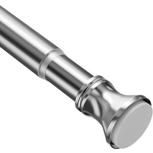 Amazer Spring Tension Shower Curtain Rod, 54-90 Inches Rust-Resistance Tension Curtain Rod Bathroom Rod, Adjustable Shower Curtain Rod No Drill, Chrome