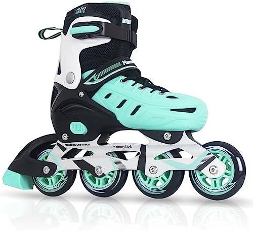 MammyGol Adults Adjustable Inline Skates, Safe and Durable Roller Skates with Giant Wheels, High Performance Professional Skates for Men Women Youth, Size: 10, 11, 12