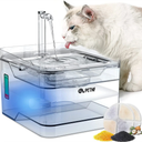 PETNF Transparent 3L/101oz Pet Water Fountain  Automatic Cat & Dog Dispenser with LED Light, Ultra Quiet Pump, 3 Flow Modes & 2 Filters