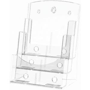 Acrylic Brochure Holder 8.5 x 11, 3-Tier Literature Display Stand, 2-Pack