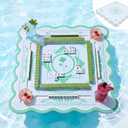 Junkin Floating Mahjong Table Mat for Pool Scalloped Double Sided Waterproof Game Tray for Poker Cards Dominoes EVA Mahjong Table Poker Float Board Water Game Tables for Hot Tub Beach Party(Fashion)