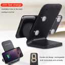2 Pack Wireless Charging Stand, 20W Fast Charging Stand with QC3.0 Adapter for Samsung Galaxy S25/S25+/S25 Ultra/S24/S23/S22/S21/Note, for iPhone 17 Air Pro Max/16/15/14/13/12/11 Series, and More.