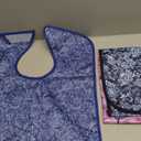 Adult Bibs - 3 Pcs Washable Clothing Protector with Crumb Catcher, Reusable Waterproof Large Feeding Adult BibButterfly