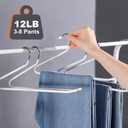 JOYBOS 30 Pack Pants Hangers Space Saving, Open Ended Hangers for Pants, Scarf Organizer Hanger for Closet, Metal Non Slip Jean Hanger - White Pant Hangers for Jeans,Trouser,Leggings,Slacks, 35*11*10cm/13.8*4.3*3.9inch