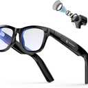 2026 Upgraded  Smart Camera Glasses, 8MP Resolution Supporting 1080P HD Video Recording, Supports Photo/Video/Audio Recording, 410mAh Battery, with AI Assistant/AI Translation/Bluetooth Calling (Black frame + blue light lens)