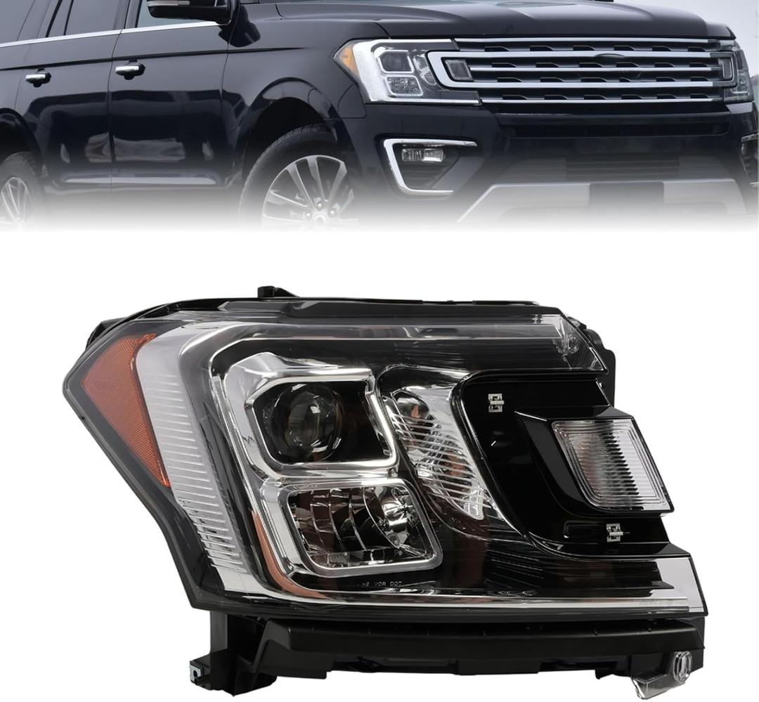 Headlight Assembly Compatible with Expedition 2018-2021 w/Bulbs
FO2503370 JL1Z-13008-K Halogen Headlamp Passenger Right Side Direct Replacement Plug & Play Installation