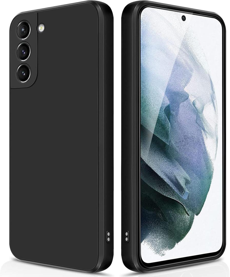 GiiYoon Silicone Case Compatible with Samsung Galaxy S21 5G, Full Body Silky Soft Touch Phone Case with Camera Protection, Shockproof Cover with Microfiber Lining, Black