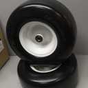 GICOOL 13x6.50-6 Flat Free Lawn Mower Tire and Wheel, Solid Smooth Zero Turn Mower Front Tire Assembly, with 3/4" & 5/8" Bearing, 4"-6.5" Centered Hub, Compatible with Lawnmower Garden Tractor, 2 Pack