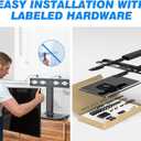 Rfiver Universal Table Top TV Stand TV Base Replacement for Most 27-60 Inch LCD LED Flat Curved Screen TVs Holds up to 88lbs, Height Adjustable TV Mount Stand with Tempered Glass Base, VESA 400x400mm