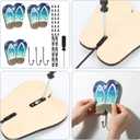 Novabright 3 Pcs Flip Flops Wall Hooks Wooden Summer Coastal Decor Beach Theme Towel Hooks for Hanging Coat Wall Mounted Decorative Rack Hangers for Beach Swimming Pool Bathroom Bedroom Decoration