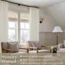 Pinch Pleated Linen Curtains 96 Inches Long for Living Room 2 Panel Set Cream Ivory Light Filtering Pinch Pleat Hooks Rings Back Tab Neutral Boho Farmhouse 96 Inch Curtain Drapes for Bedroom Window, 40"W x 96"L
