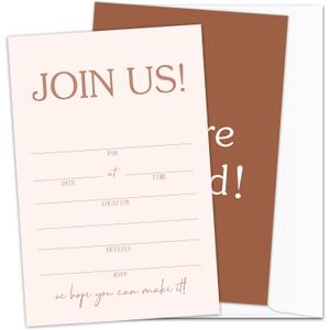 Join Us Party Invitations, Minimalist Invitation Cards, 25 All Occasions Invitations With Envelopes, Invite Cards For Bridal Shower Wedding Graduation Birthday Party -003