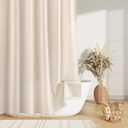 Nanspring Beige Boho Linen Shower Curtain 72 Inch Cute Tassel Natural Boho Vintage Rustic Fabric Bath Curtain Set with Hooks Neutral Farmhouse Country Elegant Shower Curtain for Bathroom Beige, Linen, 72"W x 72"L (Pack of 1)