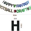 3 x Happy Fantasy Football Draft Day Banner Festive Party Hanging Decorations for Themed Birthday Party Garland Rugby Decor Flag