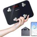 RENPHO Travel Scale for Body Weight, Mini Bathroom Scale for Body Fat, Portable Weight Scale for Traveling with Storage Case, 13 Body Composition Analyzer with App, 400 lbs, Elis Go, 11.02" x 7.09"