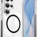 DEERLAMN Magnetic Clear Case for Samsung Galaxy S26 Ultra/S25 Ultra 6.9-Inch,[Fit for Magsafe][Military Grade Drop Protection] Transparent Slim Fit Shockproof Protective Phone Cover,Black