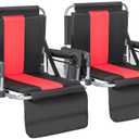 ALPHA CAMP Stadium Seat Chair for Bleachers with Back & Arm Rest