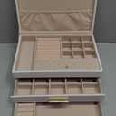 3 Layers Jewelry Organizer Jewelry Box Watch Ring Earring Necklace Storage Case
