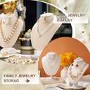 Youyole 3 Pcs Linen Jewelry Display Necklace Earrings Ring Display Stand Jewelry Bust/mannequin for Selling and Shows
