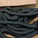 Flexi Hose with 8 Function Nozzle, 100FT - Lightweight Expandable Garden Hose, No-Kink Flexibility, 3/4 Inch Solid Brass Fittings and Double Latex Core - Black and Green