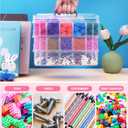 Praisebank 3-Layer Stackable Storage Container Box, 30 Dividers Compartments, Perfect for Storage Jewelry & Arts & Crafts & Sewing. (Clear)
