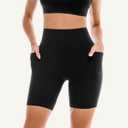 Leafigure 2 Pack Womens Biker Shorts with Pockets, High Waisted Yoga Shorts for Women Running Gym and Workout, L-XL