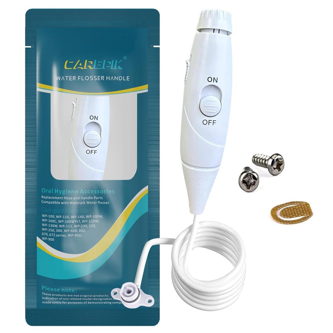 Oral Hygiene Accessories Replacement Hose and Handle Parts Compatible with Waterpik' Water flosser WP100 WP300 WP660 WP900, Pack of 1 Handle Hose