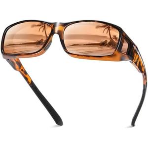 DUCO Polarized Wraparound Fitover Glasses Wear Over Sunglasses for Men Women UV Protection Sun Glasses 8954