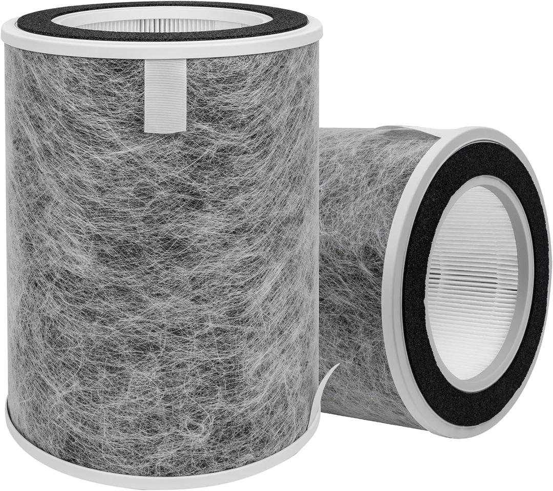 2 Pack HP201 HP202 True HEPA Replacement Filter, Compatible with Shark Air Purifier MAX HP200 HP201 HP302 HP301 HP202 HP232 HC502 AP1000, 3-in-1 H13 True HEPA Filter, Part # HE2FKBAS, HE2FKBASMB