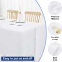 Homing 2 Packs Rectangle Fitted Tablecloth, 6 Foot Washable Fabric Table Cloth, Waterproof Polyester Table Cover for Party, Trade Show, Outdoor and Indoor (White, 30" x 72")