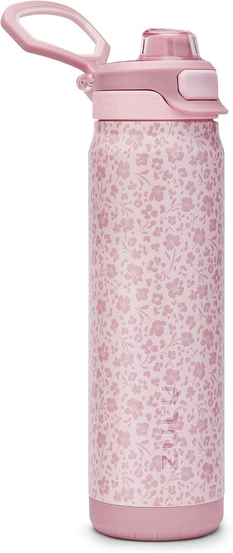 ZULU Powerfill Pro 24oz Stainless Steel Water Bottle with Quick Fill Lid, Triple Walled Vacuum Insulated Metal, Leak Proof Locking Lid, Sip and Chug, Reusable BPA Free, Primrose Pink
