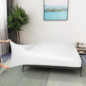 Box Spring Cover Twin/Twin XL Size - Jersey Knit & Stretchy Wrap Around 4 Sides Bed Skirt for Hotel & Home, White