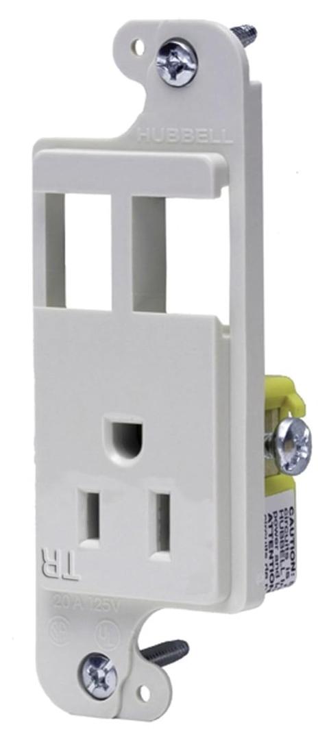 Bryant Electric RJ65WTR tradeSELECT JLOAD Tamper-Resistant Multimedia Outlet, Two Open Ports Unloaded, 15A, 125V, White