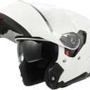 ANYPASS Motorcycle Helmet,Modular Motorcycle Helmet,White Large